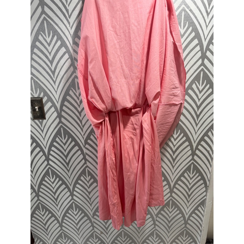 Petal & Pup Rose Pink Smocked Tube Maxi Dress Cotton Linen Blend Size L - Picture 9 of 9